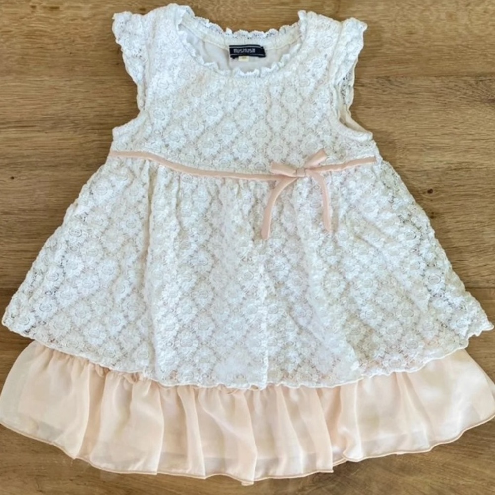 White and blush pink fancy dress